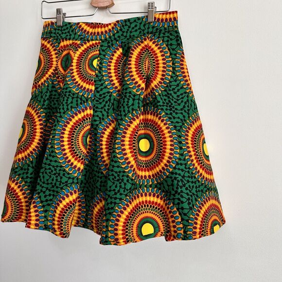 Francis + Benedict African Skirt Small Colorful Pinwheel Zipper Circles NEW - Picture 6 of 10